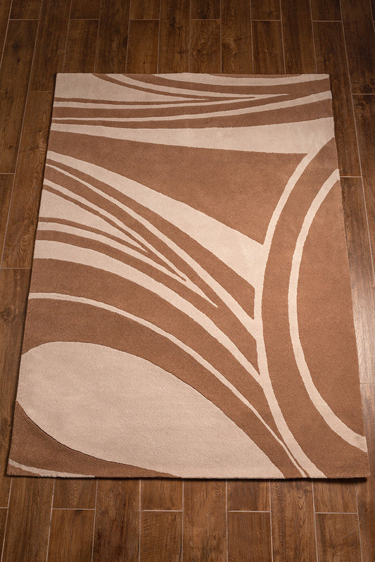 Tapis Abstracta en Alpaga Couleur Camel