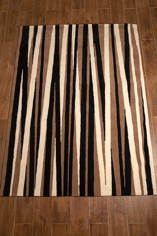 Alfombra Bambú De Alpaca Color Marrón