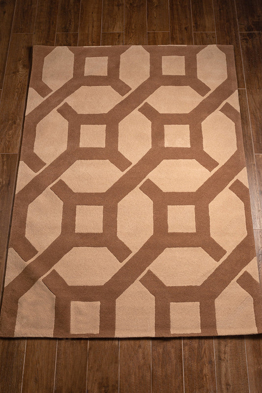 Alfombra Octagonos De Alpaca Color Camel
