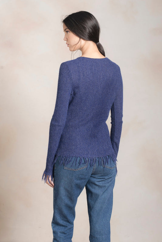 Pull Polka en Baby Alpaga Couleur Niagara