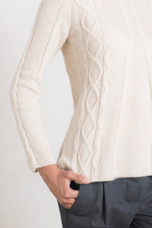 Pull Rosie en Baby Alpaga Couleur Mastic