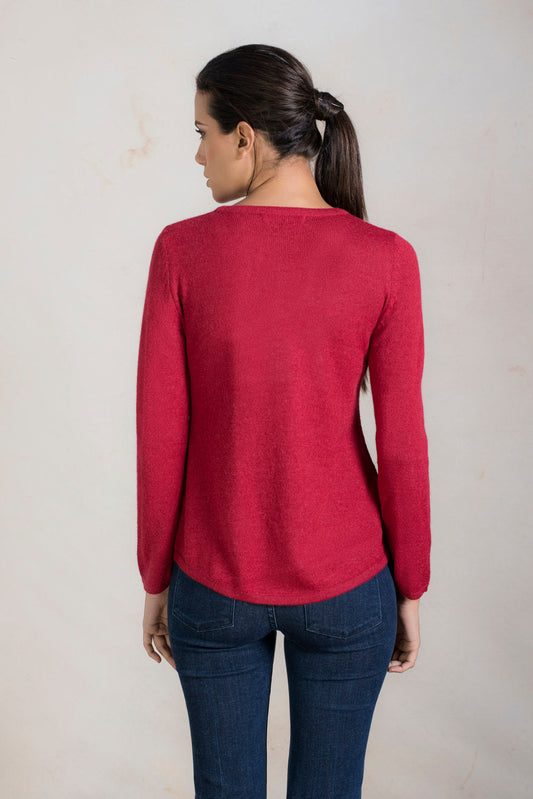 Pull Rocio en Baby Alpaga Couleur Scarlett