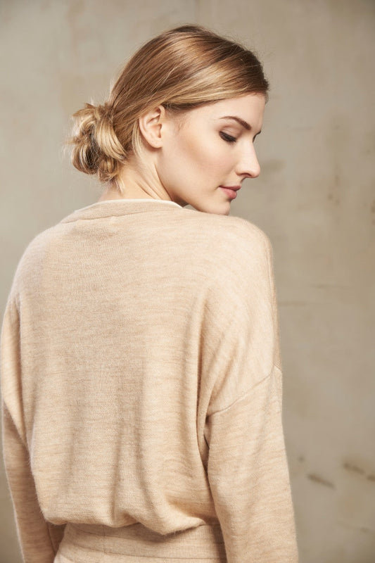 Pull Redhill en Coton & Baby Alpaga Couleur Beige