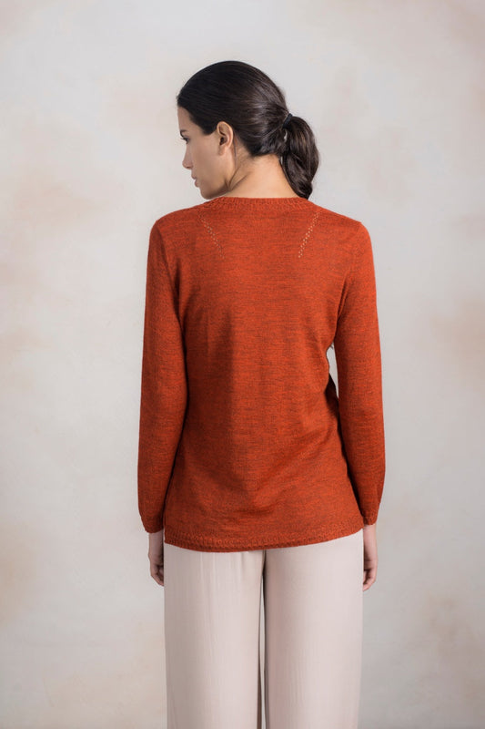 Pull Radiance en Baby Alpaga Couleur Brick Red