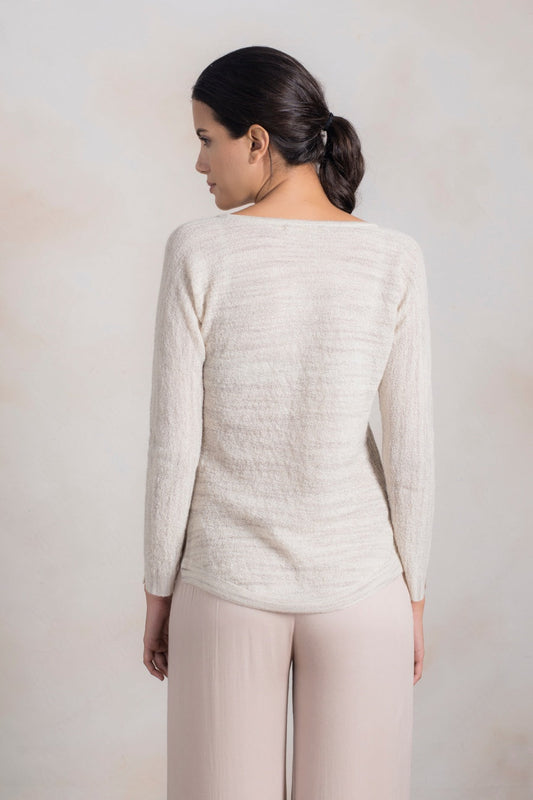 Pull Rosanna Tunic en Baby Alpaga Couleur Straw