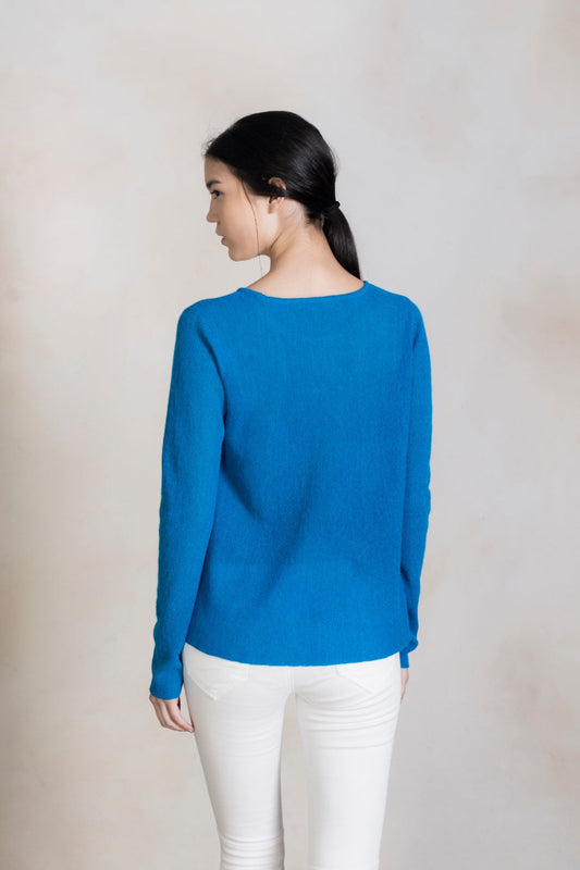 Pull Raquel en Baby Alpaga Couleur Atlantis