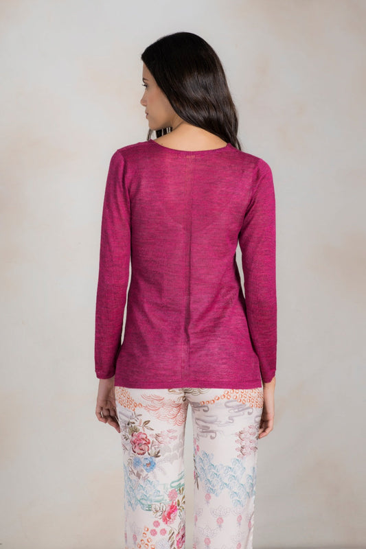 Pull Rafaela en Baby Alpaga Couleur Fucsia