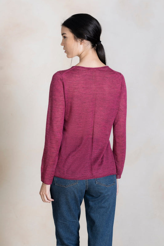 Pull Rennes en Baby Alpaga Couleur Fucsia
