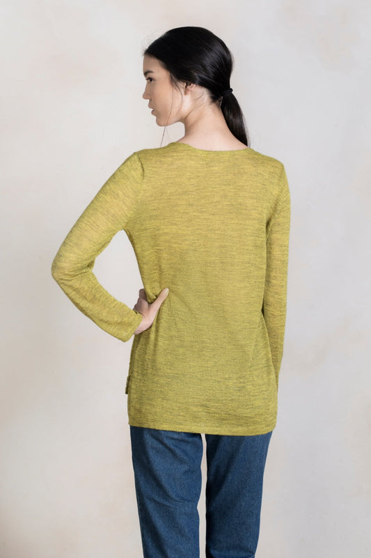 Pull Reykjavik en Baby Alpaga Couleur Zitrone