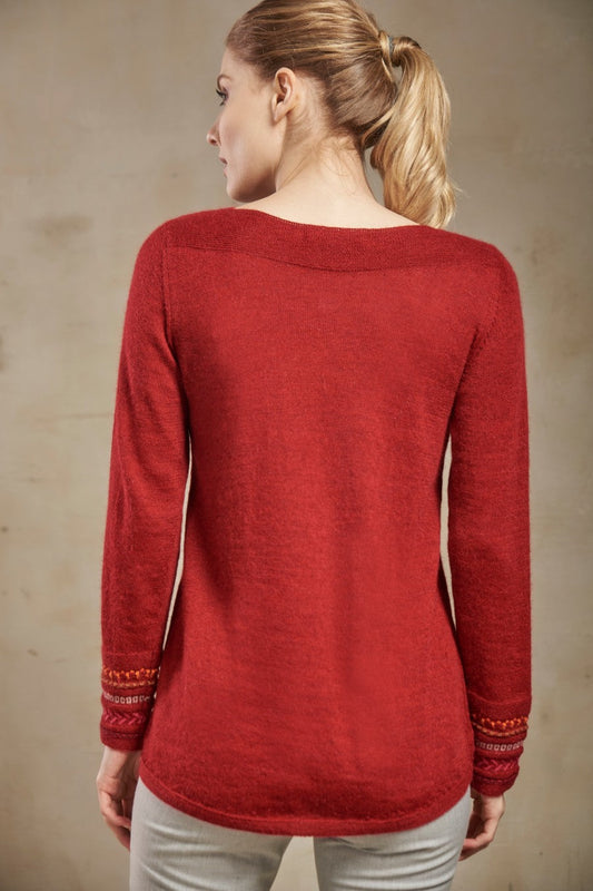 Pull Sillustani en Baby Alpaga Couleur Rubi