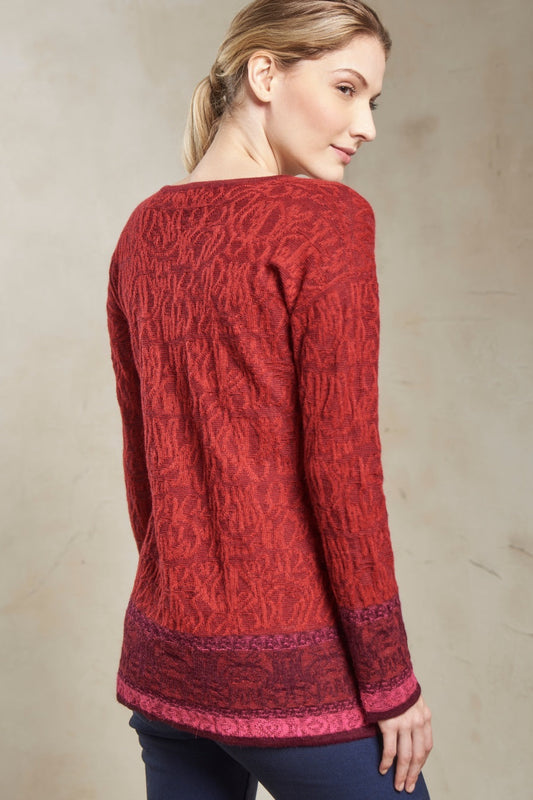 Pull Satay en Baby Alpaga Couleur Burgundy