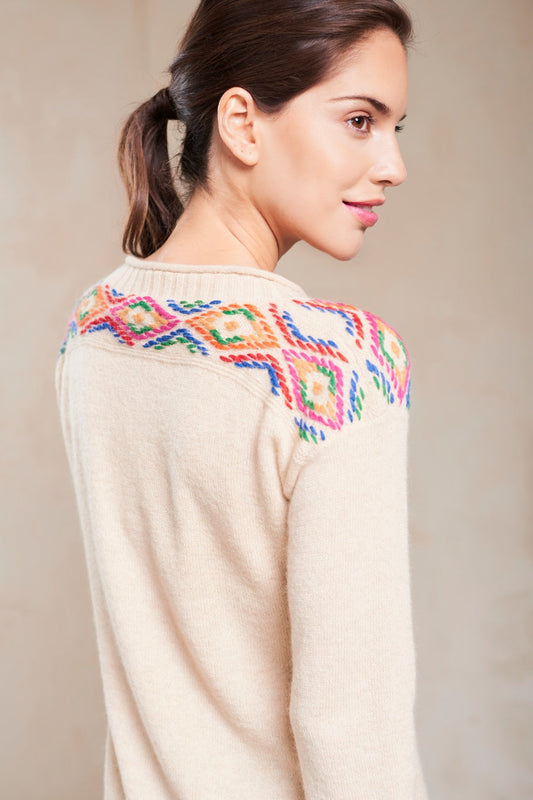Pull Sabandia en Baby Alpaga Couleur Doeskin