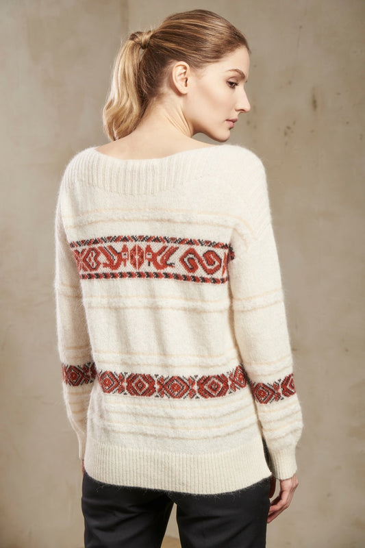 Pull Sicuani en Baby Alpaga Couleur Ecru