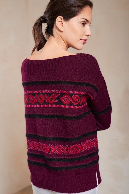 Pull Sicuani en Baby Alpaga Couleur Burgundy