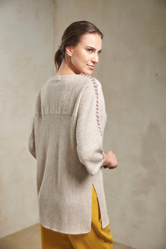 Pull Salome en Baby Alpaga Couleur Sabbia