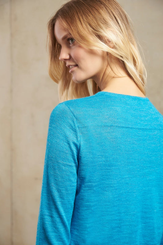 Pull Secoya en Baby Alpaga Couleur Cyan