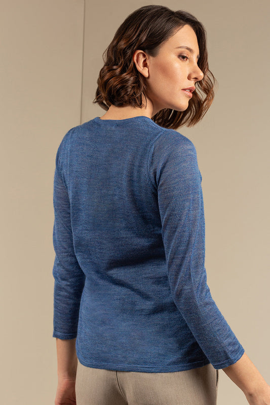 Pull Subtil en Baby Alpaga Couleur Ocean