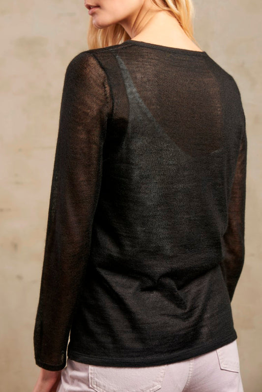 Pull Subtil en Baby Alpaga Couleur Black