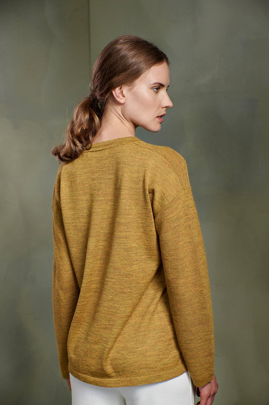 Pull Three en Baby Alpaga Couleur Azufre