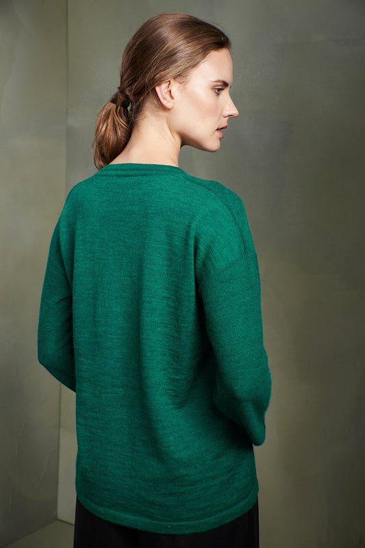 Pull Three en Baby Alpaga Couleur Esmeralda