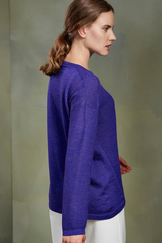 Pull Three en Baby Alpaga Couleur Purple