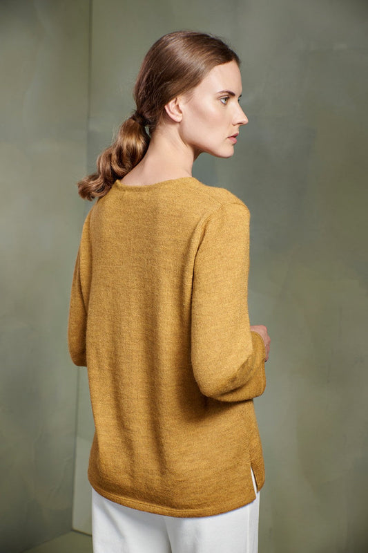 Pull Tessy en Baby Alpaga Couleur Senape