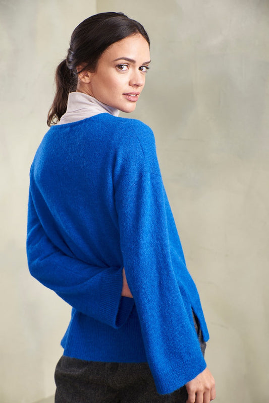 Pull Tammy en Baby Alpaga & Soie Couleur Blu