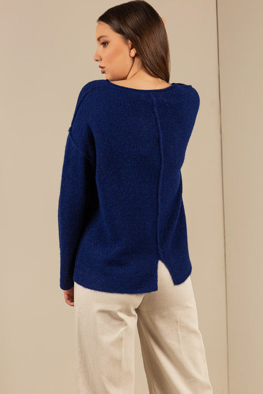 Pull Unicornio en Baby Alpaga & Soie Couleur Cadet