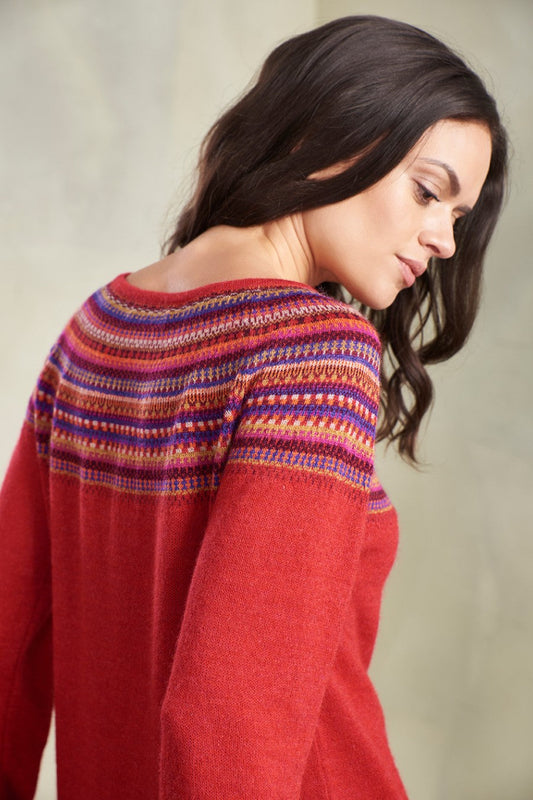 Pull Taupa en Baby Alpaga Couleur Rhubarb
