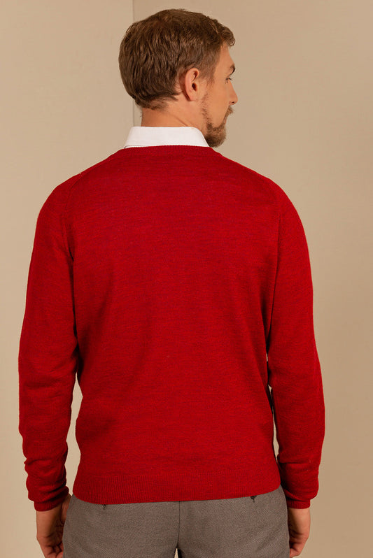 Pull Theo en Royal Alpaga Couleur Rosso
