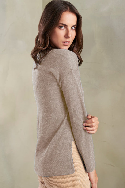 Pull Tunica en Baby Alpaga Couleur Sabbia