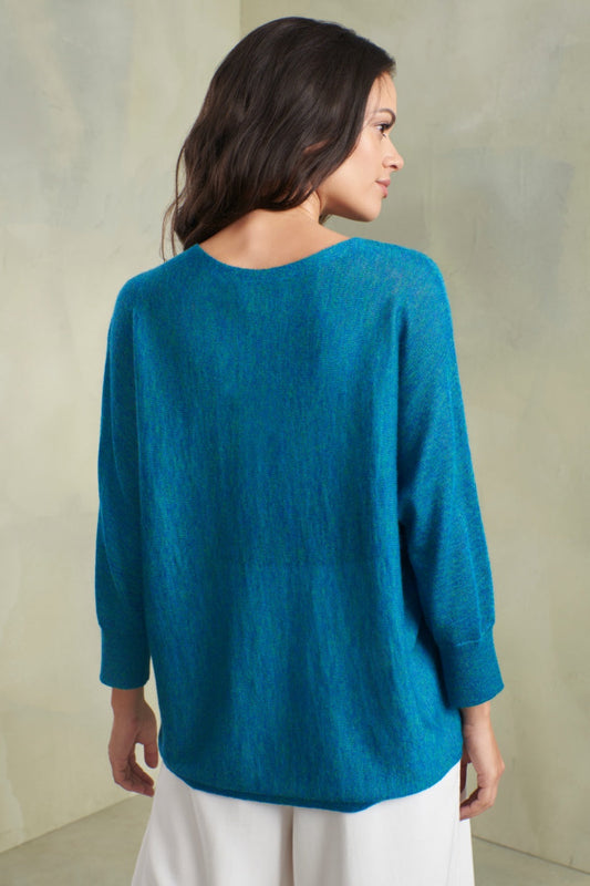 Pull Tzigane en Baby Alpaga Couleur Lago