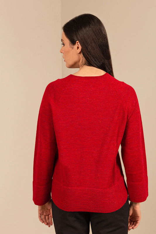 Pull Ullanta en Baby Alpaga Couleur Rosso