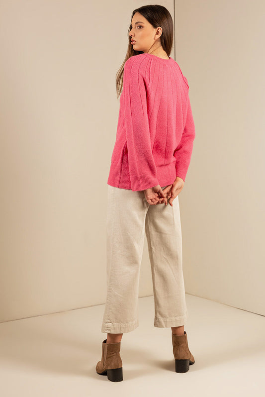 Pull Unlock en Baby Alpaga & Soie Couleur Polignac