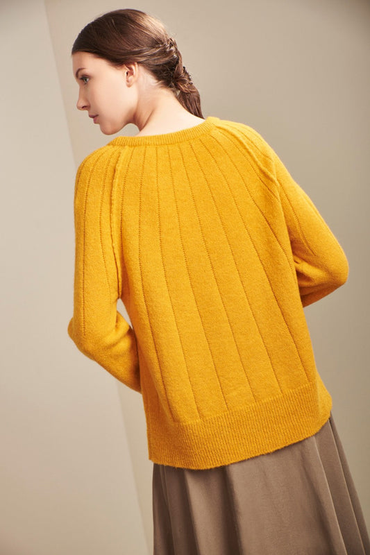 Pull Unlock en Baby Alpaga & Soie Couleur Yellow