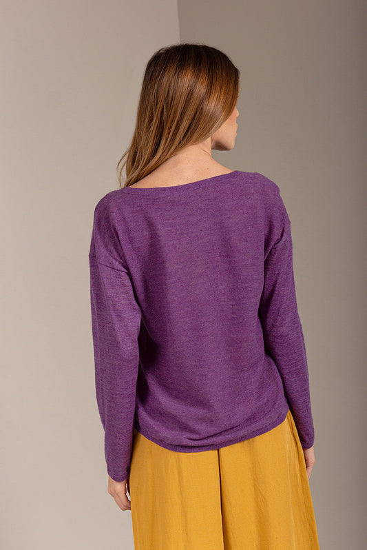 Pull Utopia en Baby Alpaga Couleur Pensee