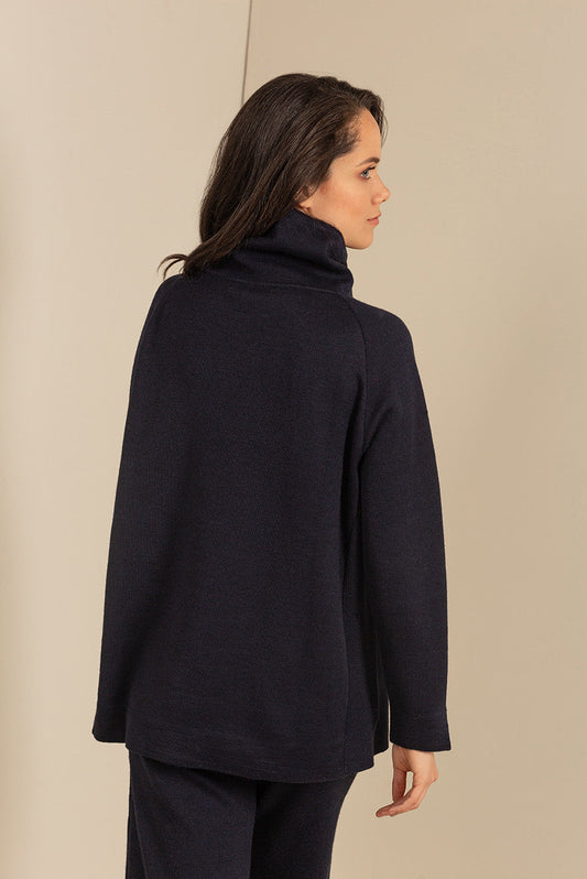 Pull Unisex en Coton & Baby Alpaga Couleur Golondrina
