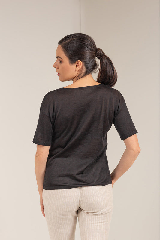 Pull Ushuaia en Baby Alpaga Couleur Black