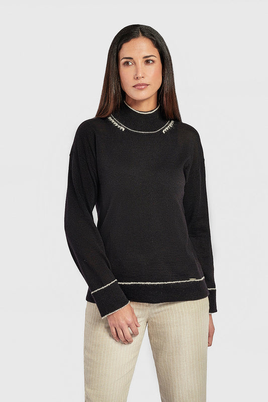 Pull Wisdom en Baby Alpaga Couleur B&W