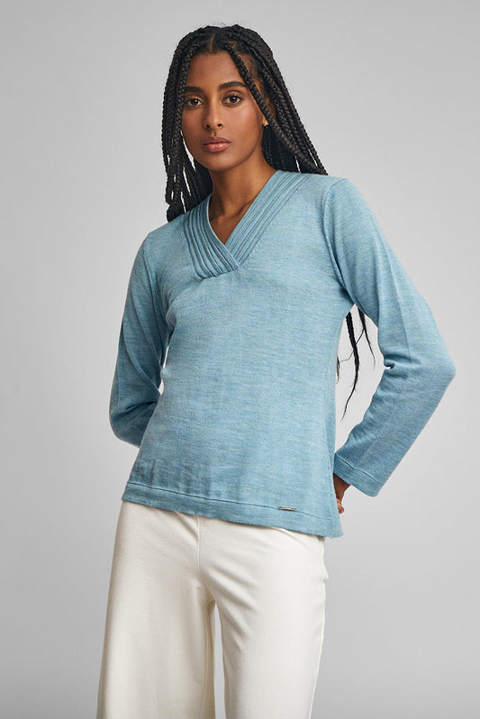 Pull Whatever V en Baby Alpaga Couleur Dream