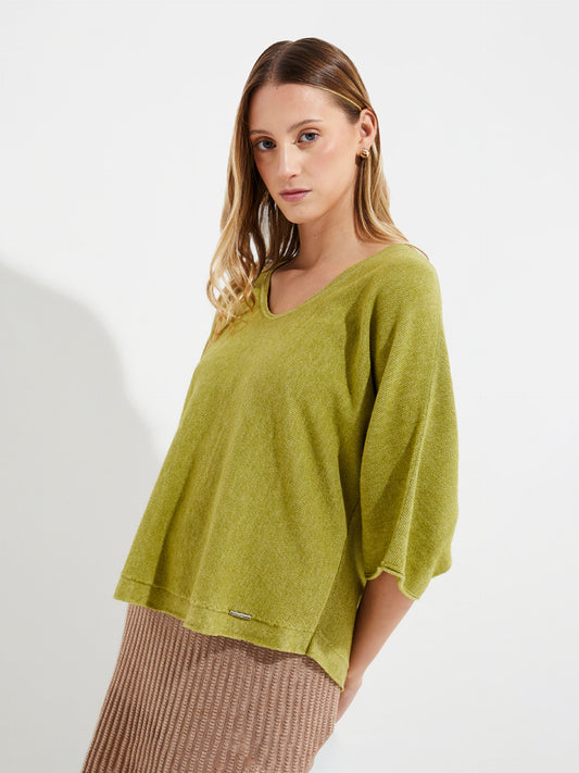 Pull Yolanda En Coton Couleur Vert