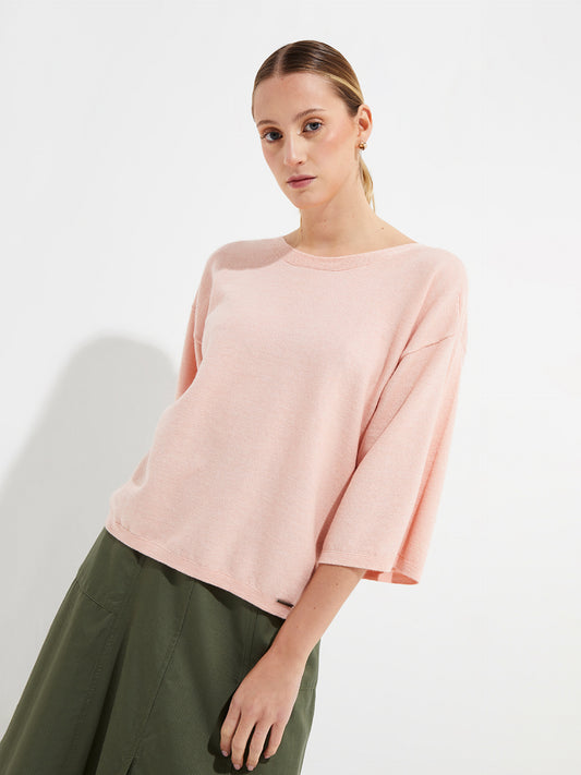 Pull Yolene En Coton Couleur Rose
