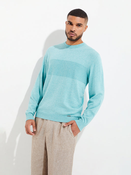 Pull Yoel En Coton Couleur Turquoise