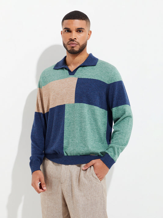 Pull Yvan En Coton Couleur Bleu