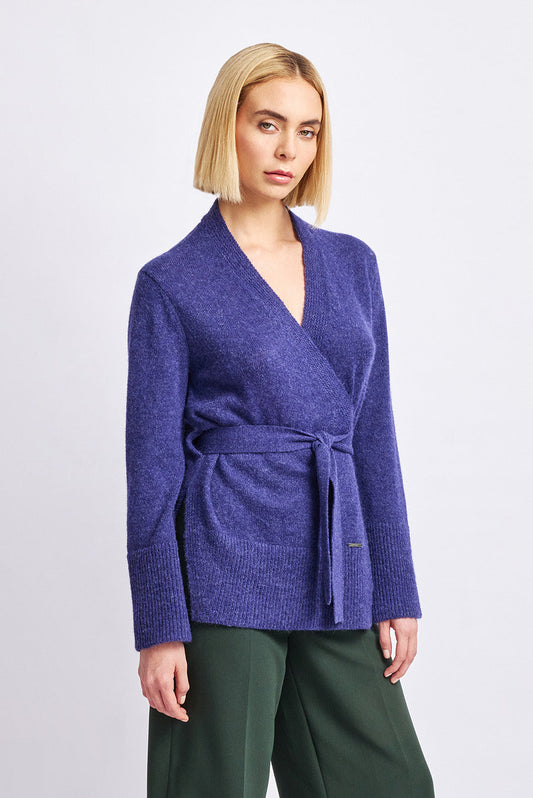 Cardigan Well en Baby Alpaga Couleur Niagara