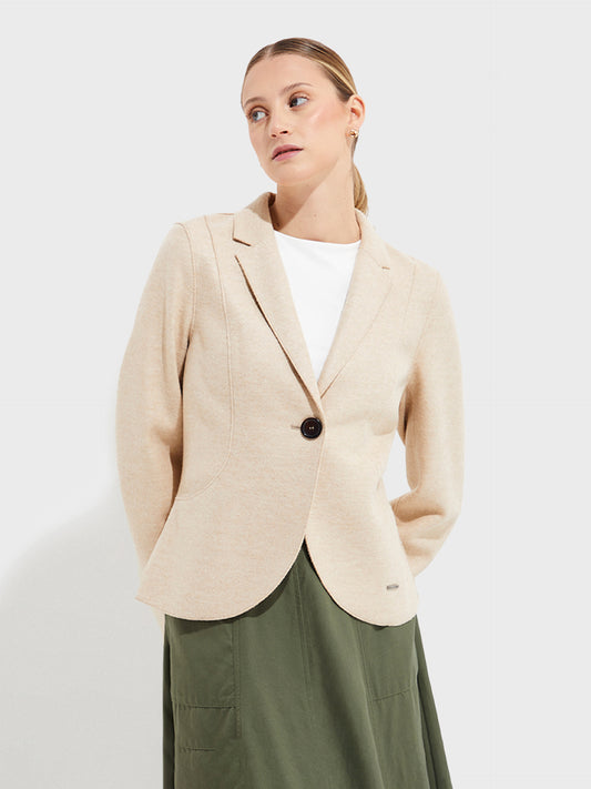 Manteau Yzigoing En Alpaga / Laine Couleur Beige