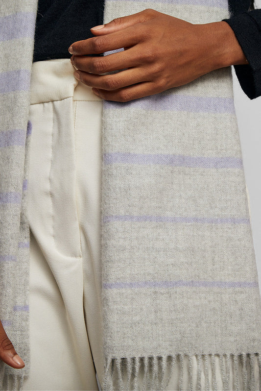 Chalina Tadeo De Baby Alpaca Color Gris Claro&amp;Lila