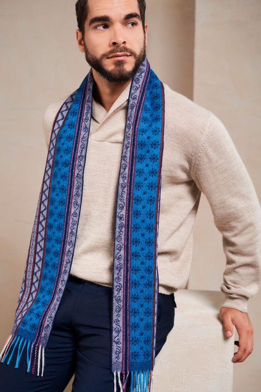 Chalina Seven De Baby Alpaca Color Azul