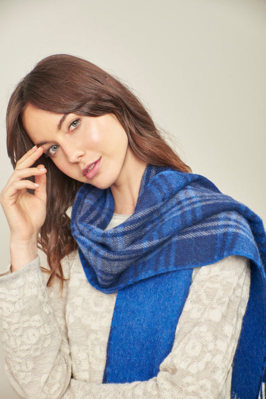 Écharpe Satie en Baby Alpaga Couleur Bleu