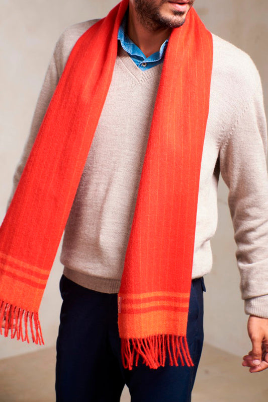 Écharpe Satin en Baby Alpaga Couleur rouge